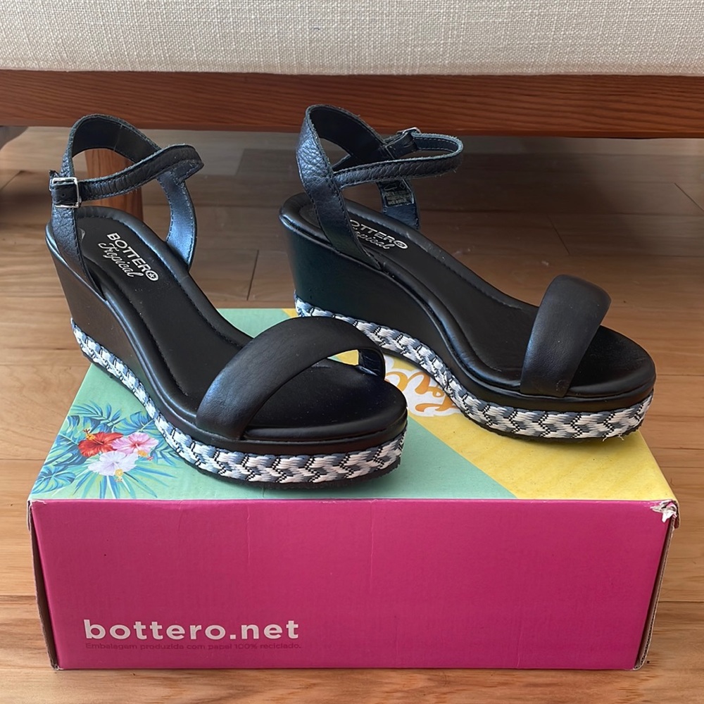 Black wedge sandals Bottero